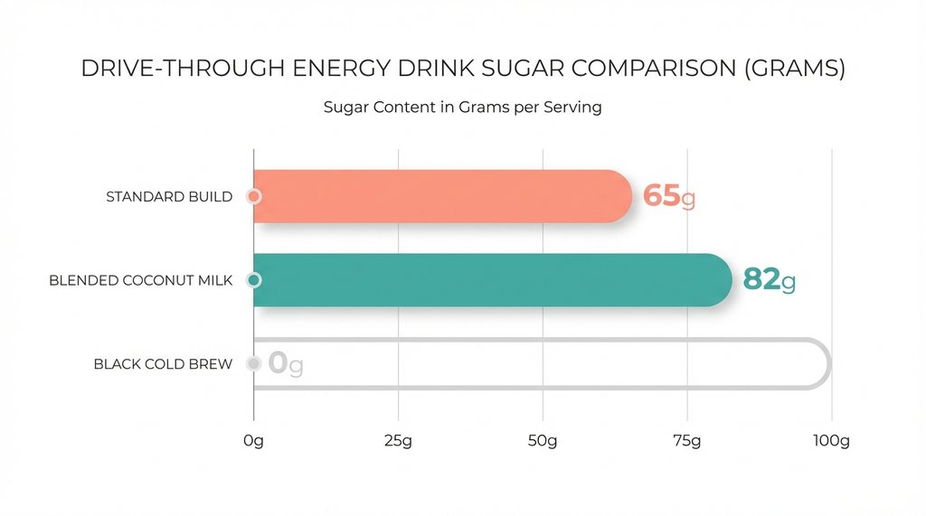 Sugar Content Comparison Infographic for 7 Brew Rebel Variants