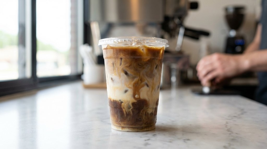Iced Breve Coffee with Half and Half Close-Up