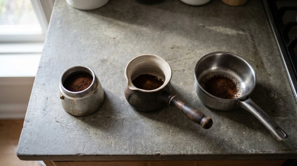 Side-by-side brewing equipment comparison on a kitchen counter