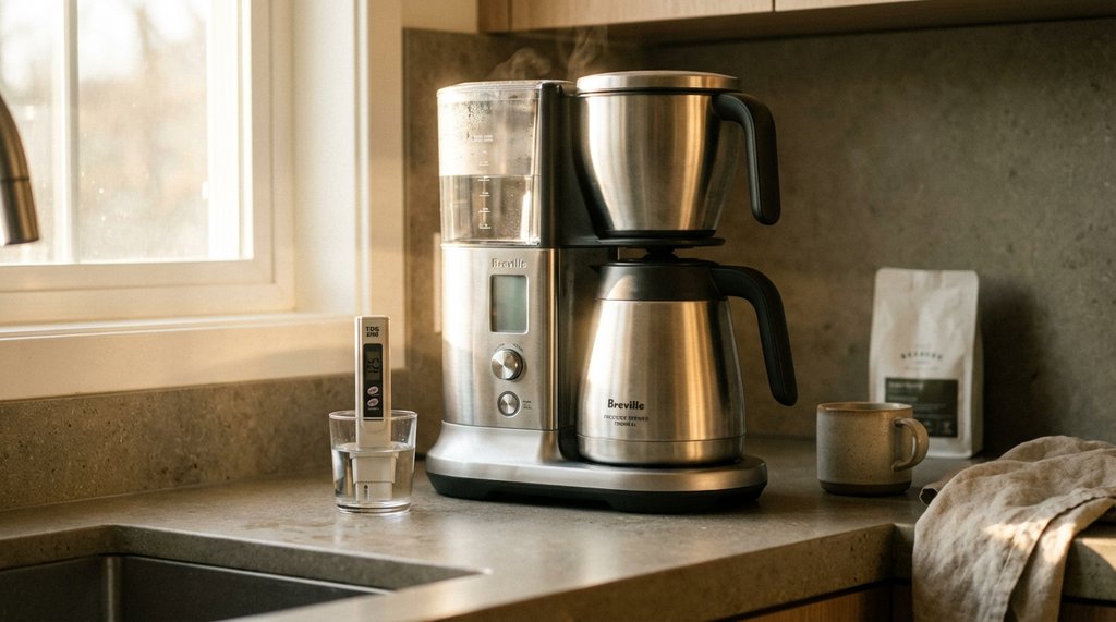 Breville Precision Brewer Thermal coffee maker on a kitchen counter
