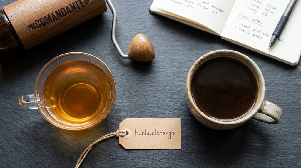 Side-by-side V60 and French press brewed cups of the same Guatemalan coffee