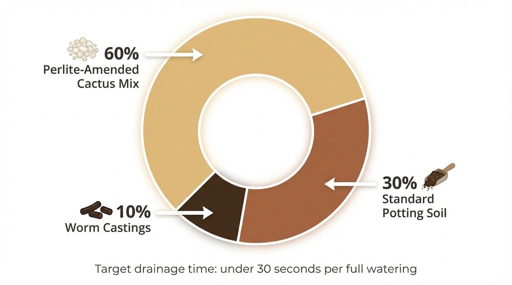 Infographic of ideal soil mix composition for indoor coffee plants