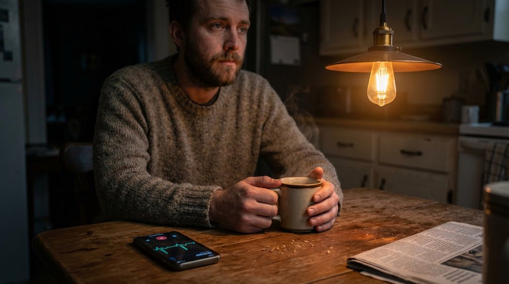 Person drinking decaf coffee unaware of caffeine content