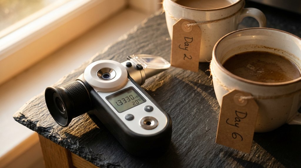 Refractometer measuring coffee TDS