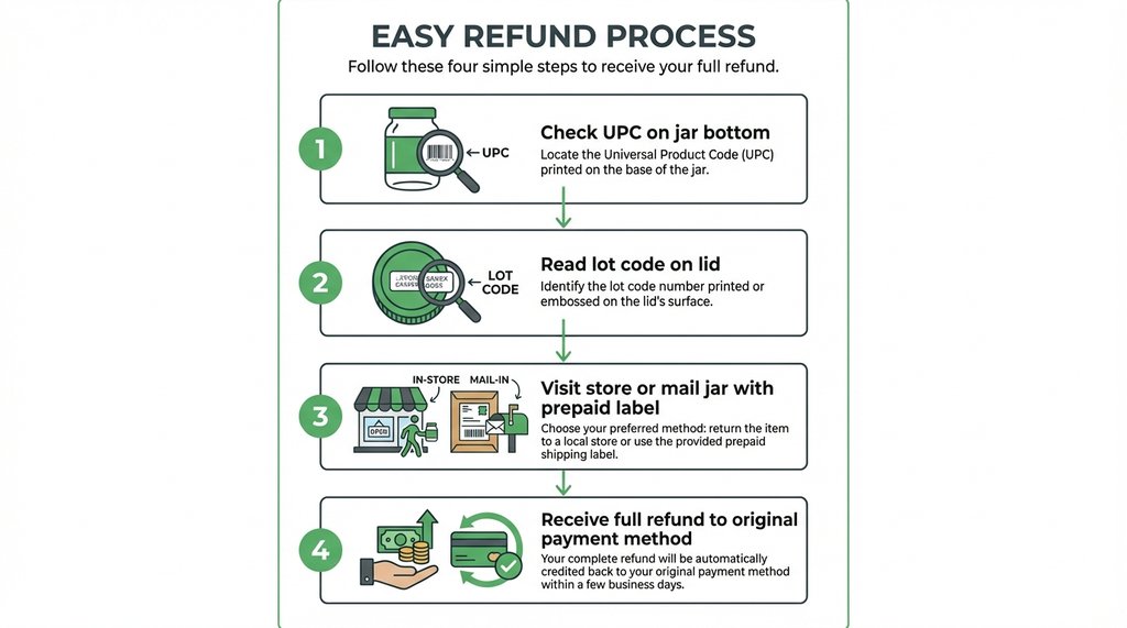 Infographic showing the product recall return process steps