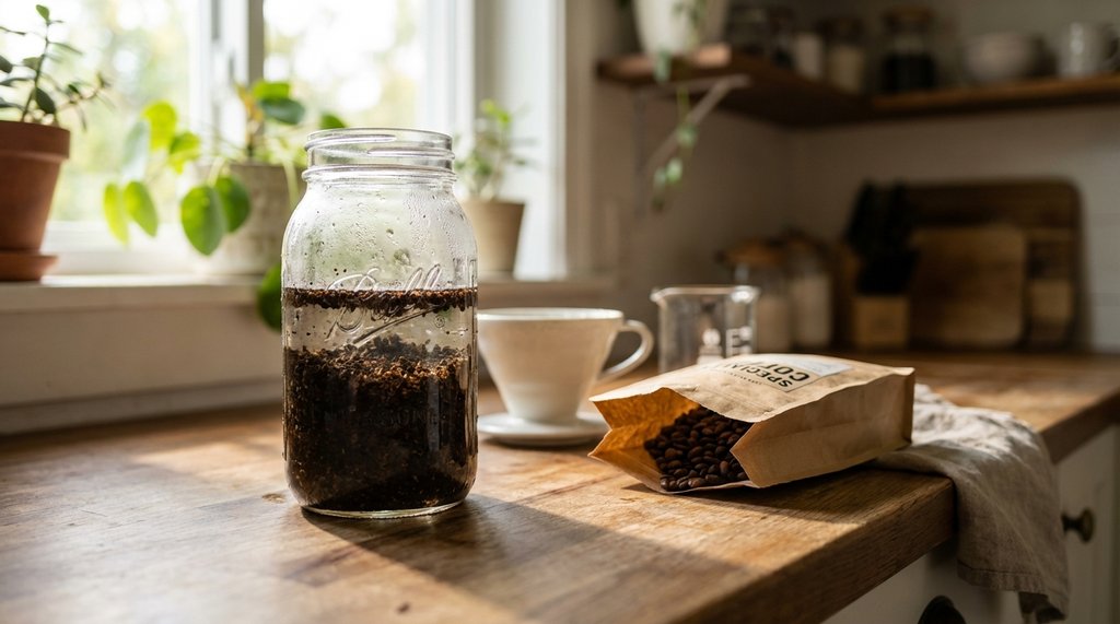 Home cold brew setup with French Truck coffee beans
