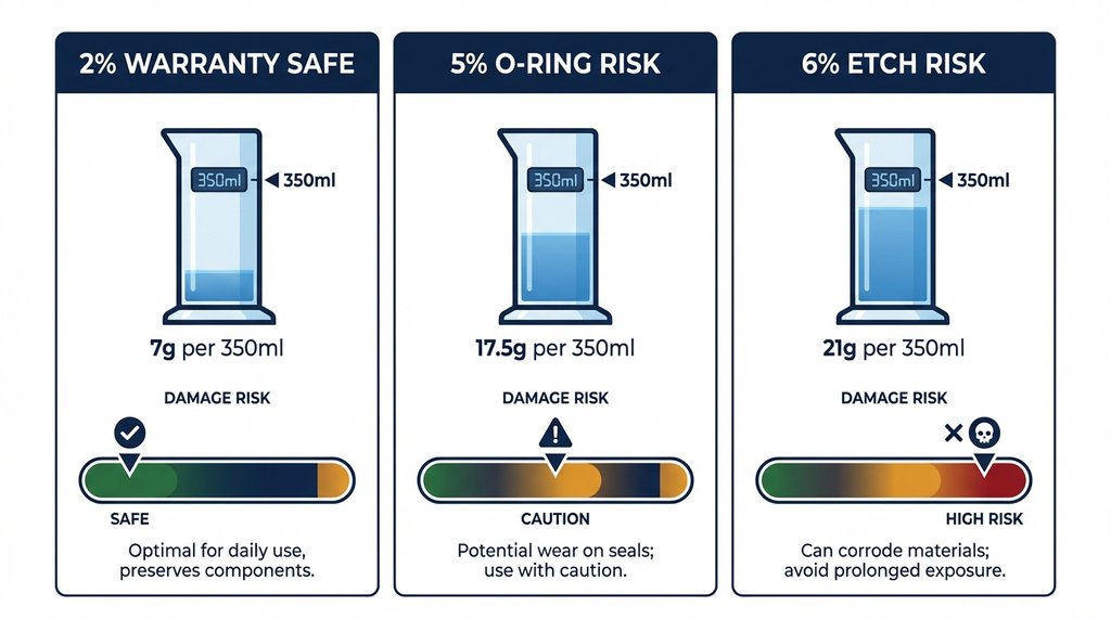 Citric acid concentration comparison infographic