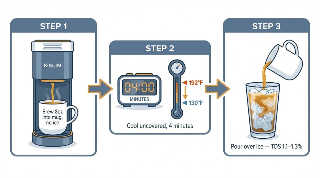Step-by-step infographic of the K-Slim pre-cooling workaround