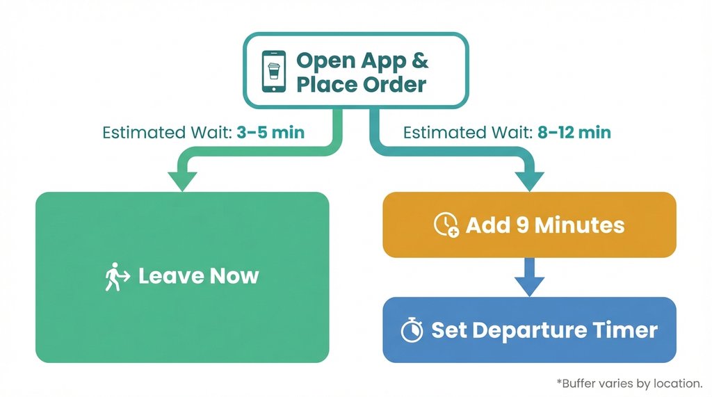 Flowchart decision guide for mobile order timing strategy