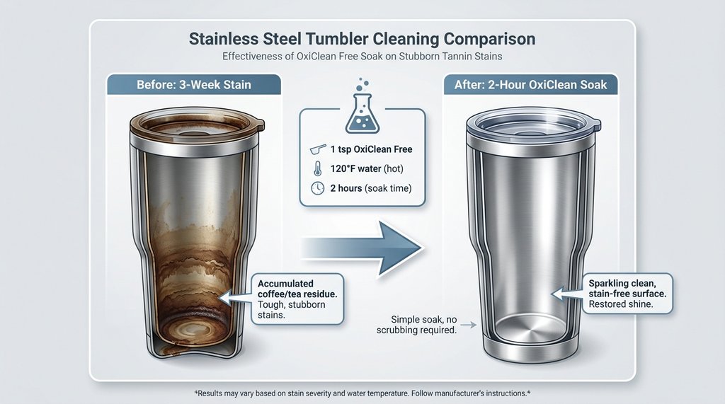 Before and After OxiClean Treatment Side by Side