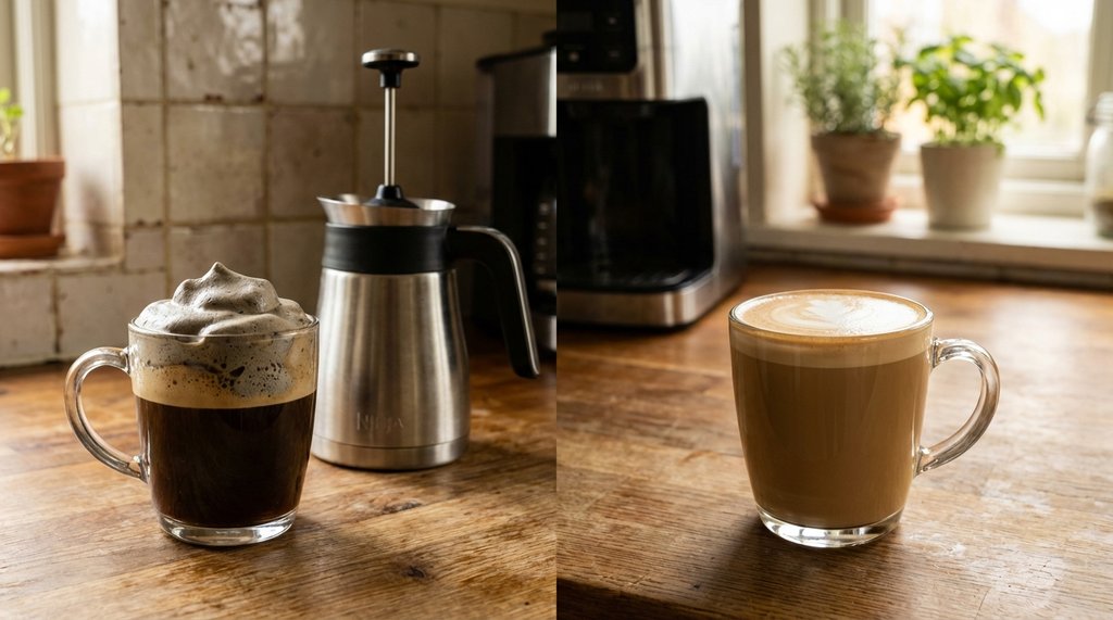 Ninja Coffee Maker frother with scorched milk foam comparison