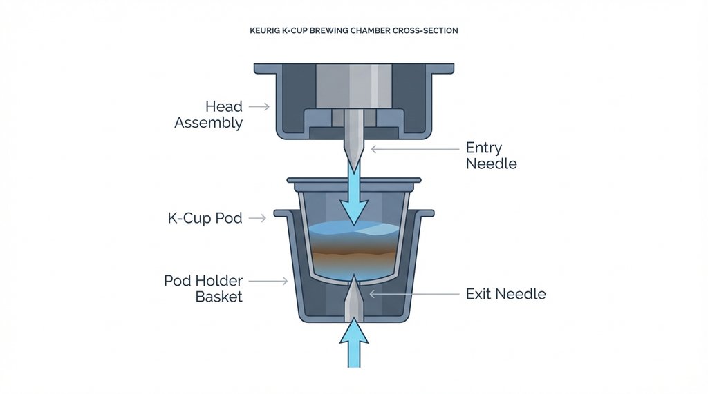 Diagram of Keurig entry and exit needle locations