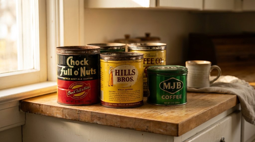 Massimo Zanetti brand coffee cans lined up on a kitchen counter