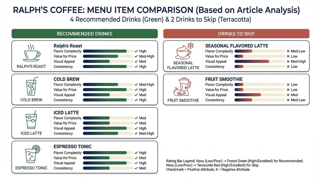 Ralph's Coffee Menu Comparison Infographic