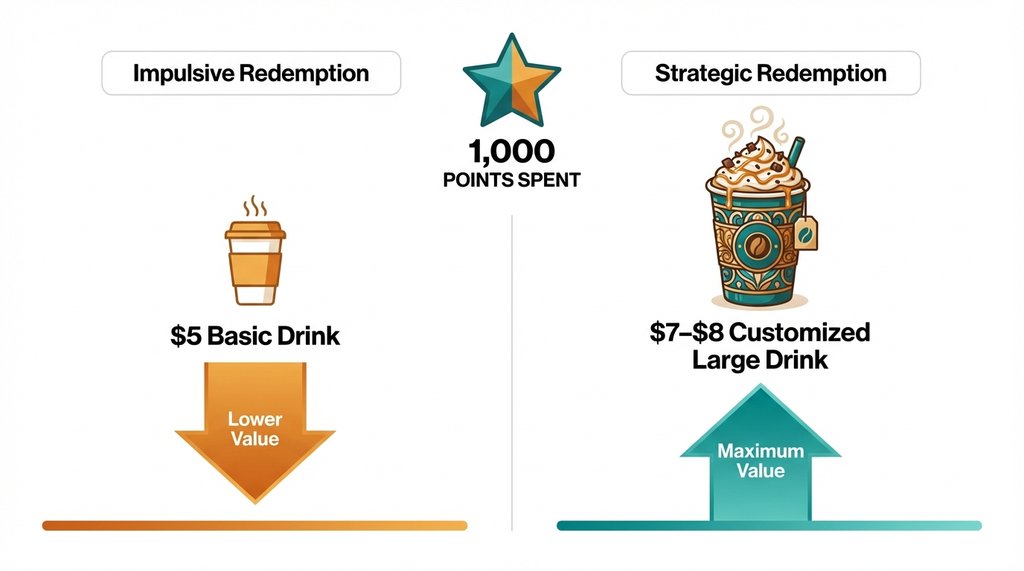 Infographic comparing low-value vs high-value free drink redemption