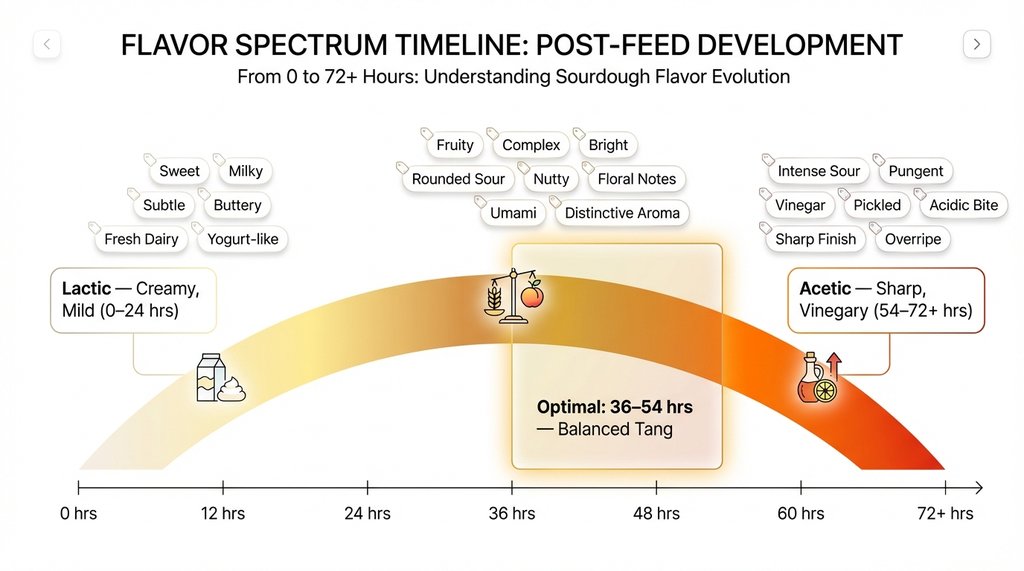 Infographic showing discard age flavor curve from lactic to acetic