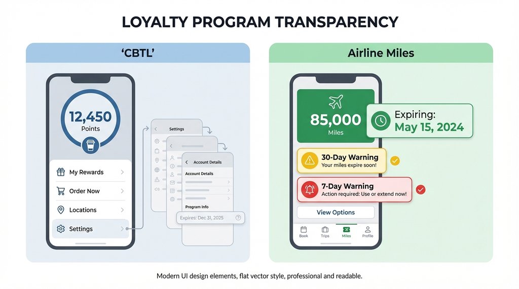 Side-by-side comparison of loyalty app notification designs