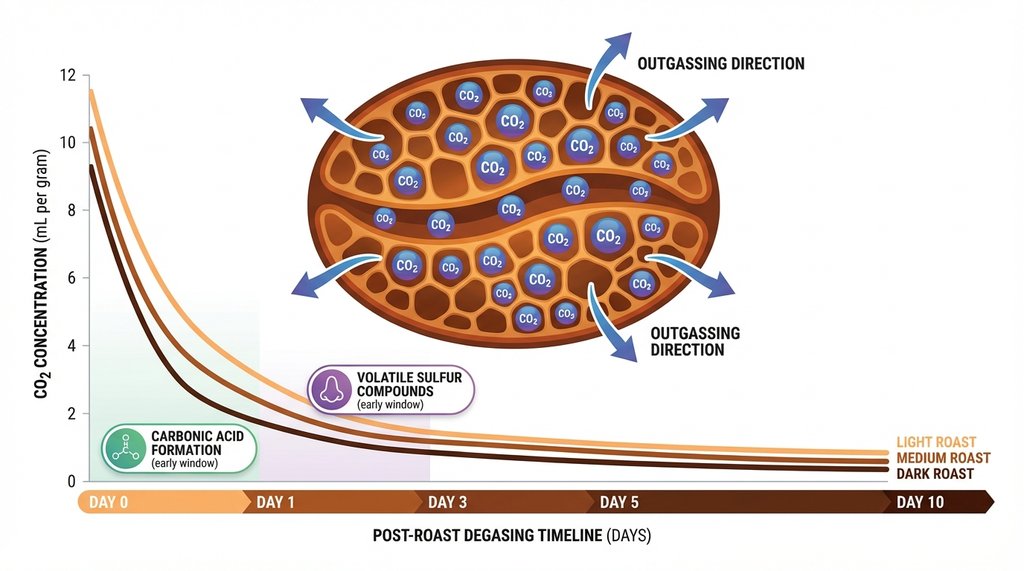 CO2 Degassing Infographic for Coffee Beans