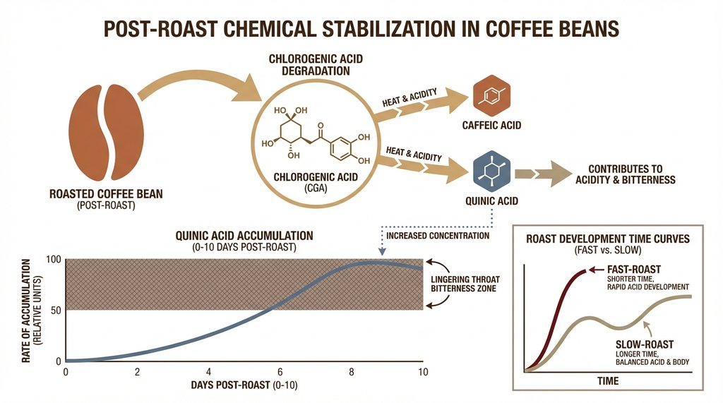 Post-Roast Acid Breakdown Chemistry Infographic