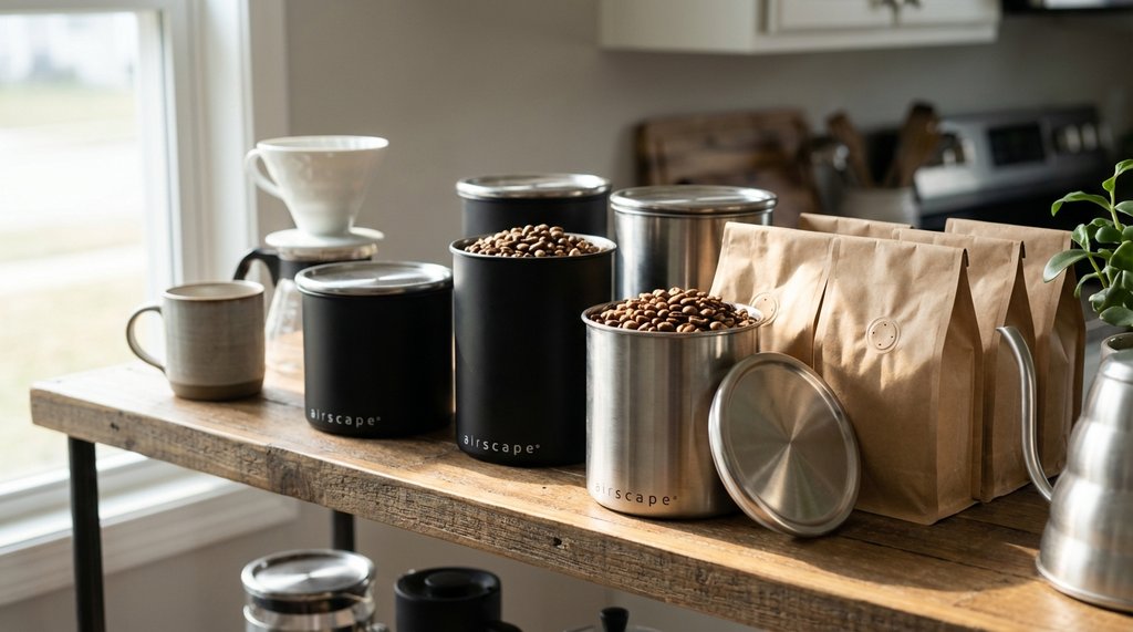 Airscape Coffee Storage Canisters with One-Way Valve Bags